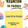 Reunión padres lunes 20 octubre