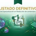 Listado definitivo del curso de especialización: Redacción de contenidos digitales para Marketing y Ventas.